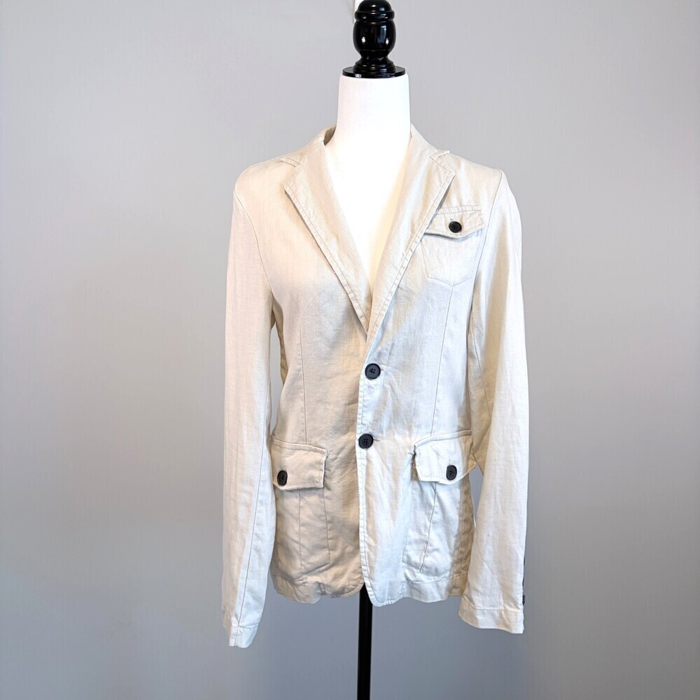 Bershka Linen Blazer Pockets Summer Blazer Normcore Granola Women's Size Small